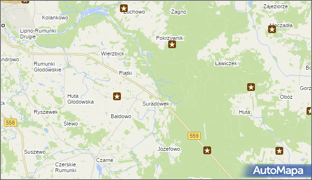 mapa Suradowo, Suradowo na mapie Targeo