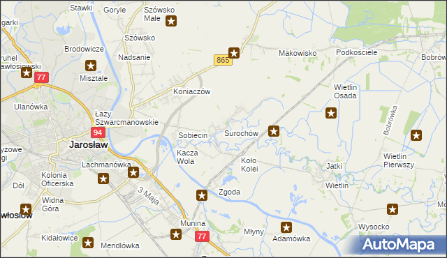 mapa Surochów, Surochów na mapie Targeo