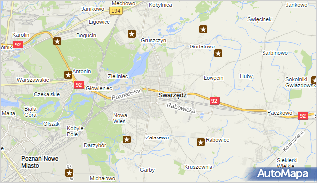 mapa Swarzędz, Swarzędz na mapie Targeo
