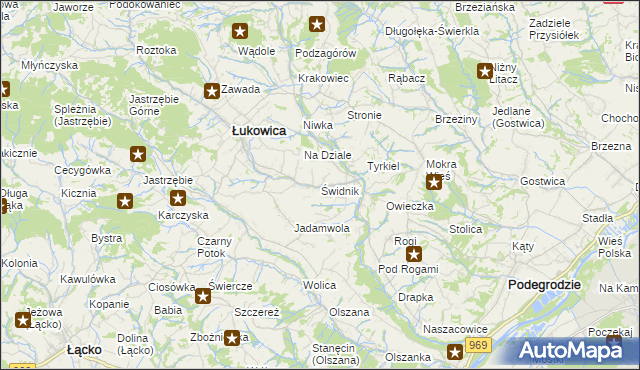 mapa Świdnik gmina Łukowica, Świdnik gmina Łukowica na mapie Targeo