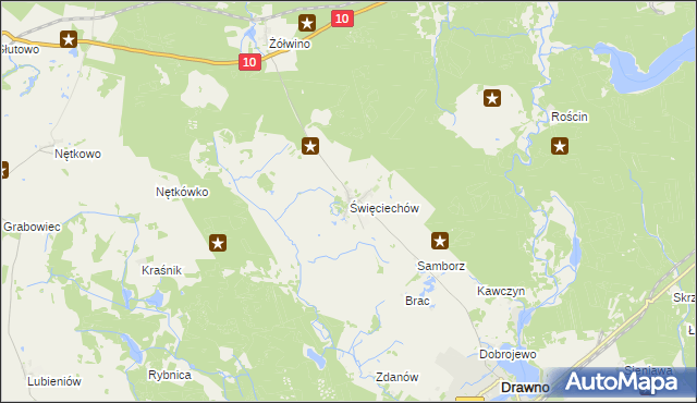 mapa Święciechów, Święciechów na mapie Targeo