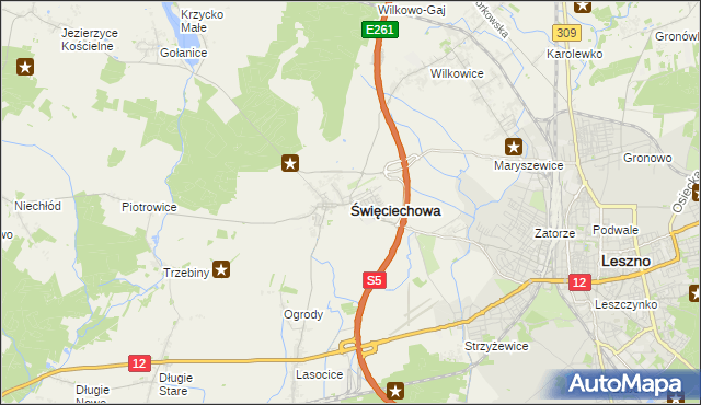 mapa Święciechowa, Święciechowa na mapie Targeo