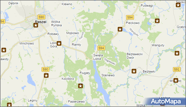 mapa Święta Lipka, Święta Lipka na mapie Targeo