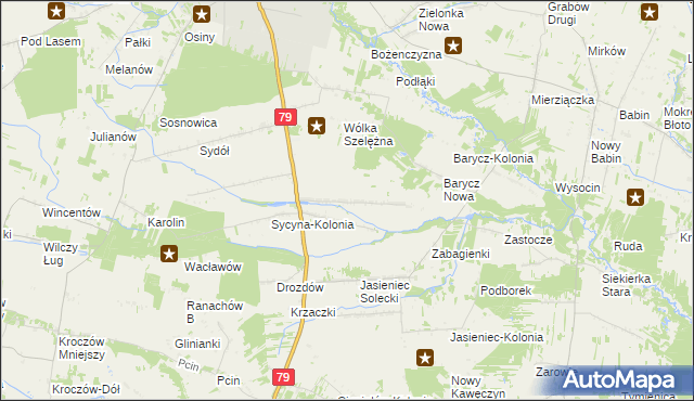 mapa Sycyna Północna, Sycyna Północna na mapie Targeo