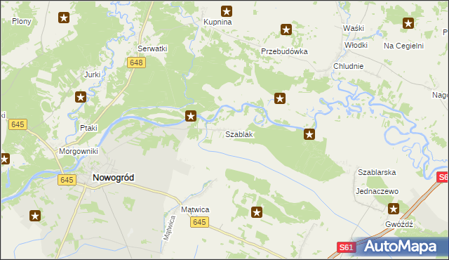 mapa Szablak, Szablak na mapie Targeo