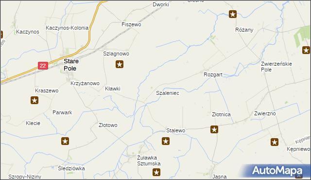 mapa Szaleniec, Szaleniec na mapie Targeo