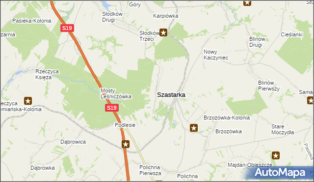 mapa Szastarka, Szastarka na mapie Targeo