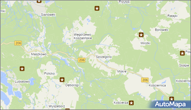 mapa Szczeglino, Szczeglino na mapie Targeo