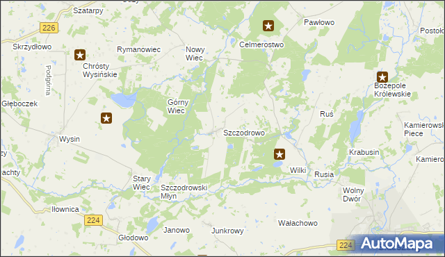 mapa Szczodrowo gmina Skarszewy, Szczodrowo gmina Skarszewy na mapie Targeo