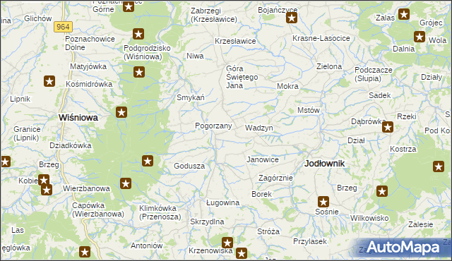 mapa Szczyrzyc, Szczyrzyc na mapie Targeo