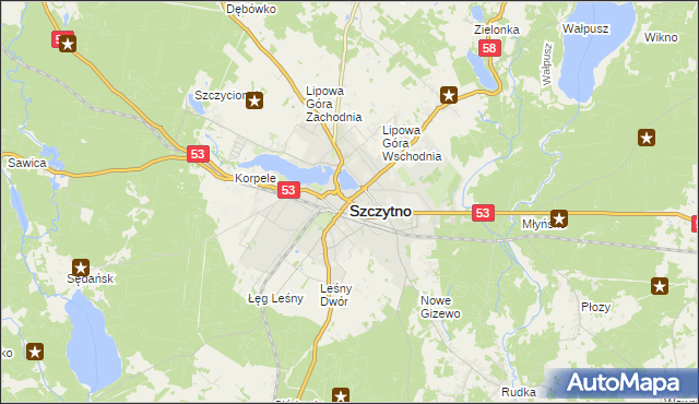 mapa Szczytno, Szczytno na mapie Targeo