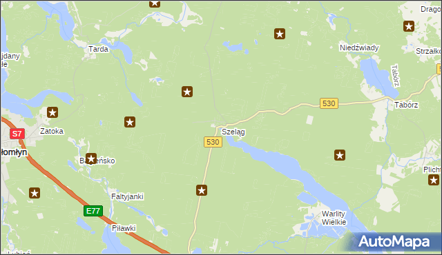 mapa Szeląg gmina Łukta, Szeląg gmina Łukta na mapie Targeo