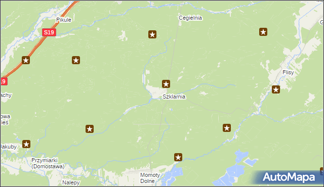 mapa Szklarnia gmina Janów Lubelski, Szklarnia gmina Janów Lubelski na mapie Targeo