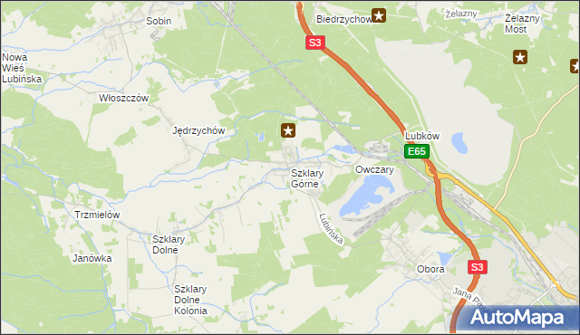 mapa Szklary Górne, Szklary Górne na mapie Targeo