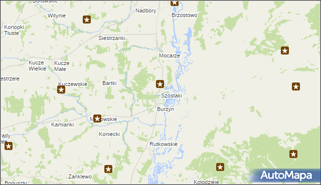 mapa Szostaki gmina Jedwabne, Szostaki gmina Jedwabne na mapie Targeo