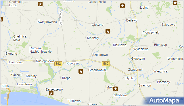 mapa Szpiegowo, Szpiegowo na mapie Targeo