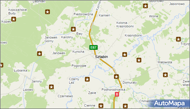 mapa Sztabin, Sztabin na mapie Targeo