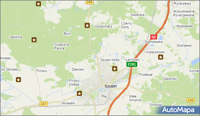 mapa Szubin-Wieś, Szubin-Wieś na mapie Targeo