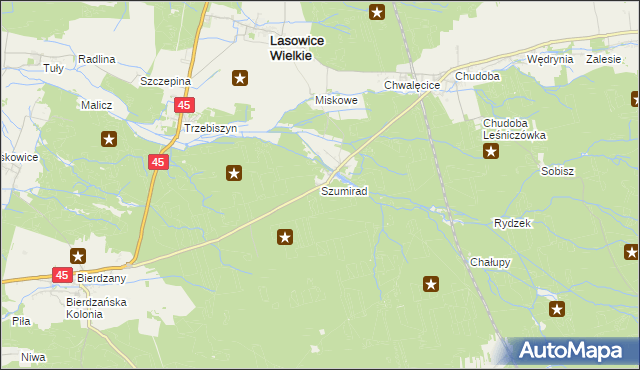 mapa Szumirad, Szumirad na mapie Targeo