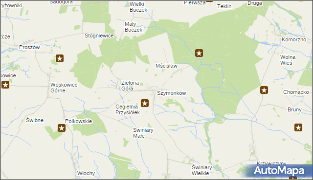 mapa Szymonków, Szymonków na mapie Targeo