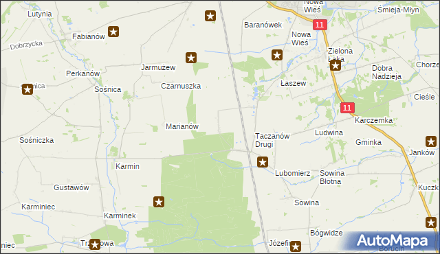 mapa Taczanów Pierwszy, Taczanów Pierwszy na mapie Targeo