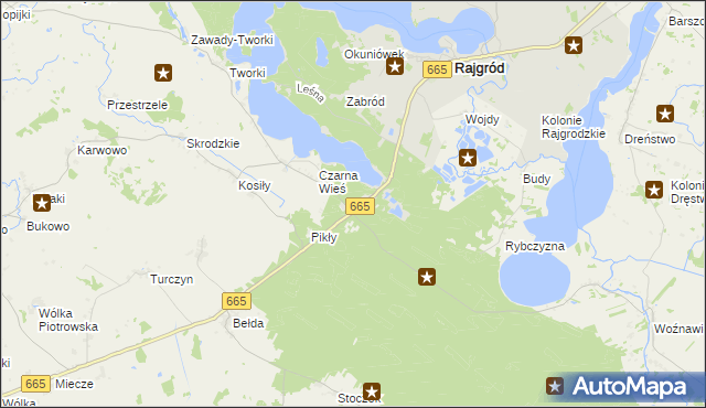 mapa Tama gmina Rajgród, Tama gmina Rajgród na mapie Targeo