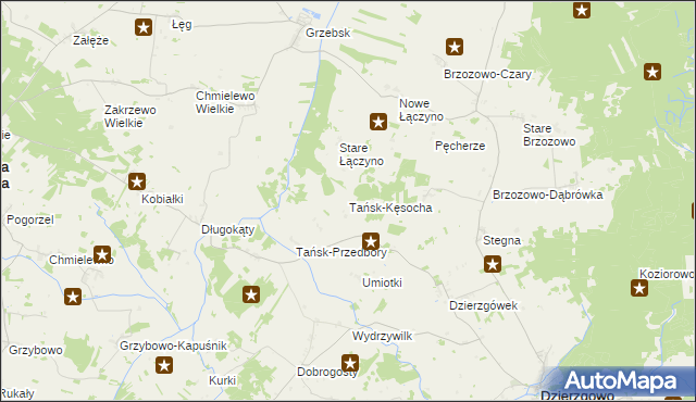 mapa Tańsk-Kęsocha, Tańsk-Kęsocha na mapie Targeo