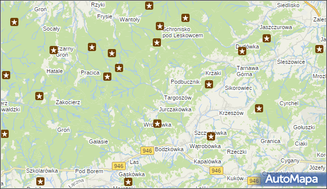 mapa Targoszów, Targoszów na mapie Targeo