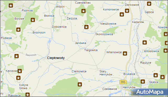 mapa Targowica, Targowica na mapie Targeo