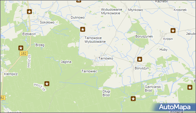 mapa Tarnówko gmina Połajewo, Tarnówko gmina Połajewo na mapie Targeo