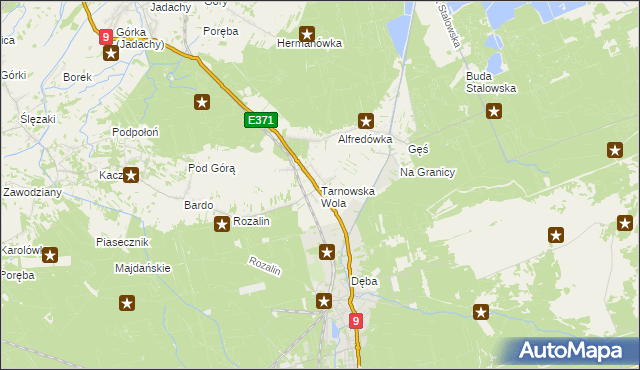 mapa Tarnowska Wola gmina Nowa Dęba, Tarnowska Wola gmina Nowa Dęba na mapie Targeo