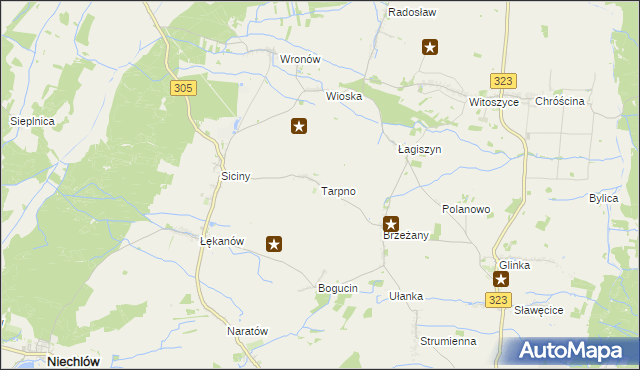 mapa Tarpno gmina Niechlów, Tarpno gmina Niechlów na mapie Targeo