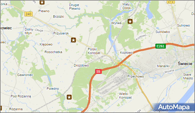 mapa Terespol Pomorski, Terespol Pomorski na mapie Targeo