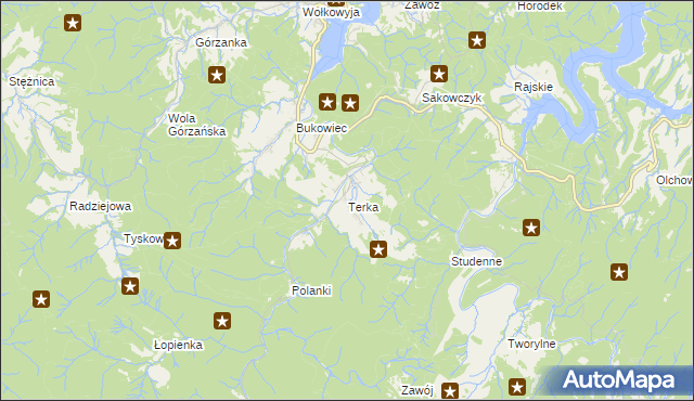 mapa Terka, Terka na mapie Targeo