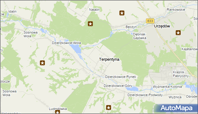 mapa Terpentyna, Terpentyna na mapie Targeo