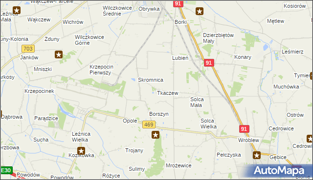 mapa Tkaczew, Tkaczew na mapie Targeo