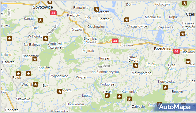 mapa Tłuczań, Tłuczań na mapie Targeo