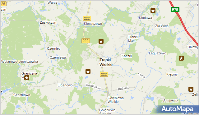 mapa Trąbki Wielkie, Trąbki Wielkie na mapie Targeo