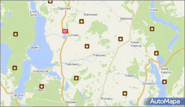 mapa Trelkowo, Trelkowo na mapie Targeo