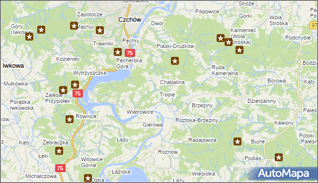 mapa Tropie gmina Gródek nad Dunajcem, Tropie gmina Gródek nad Dunajcem na mapie Targeo