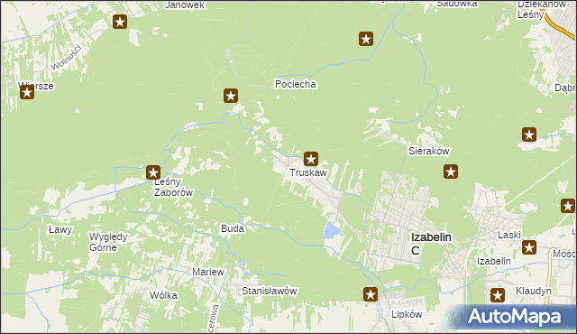 mapa Truskaw, Truskaw na mapie Targeo