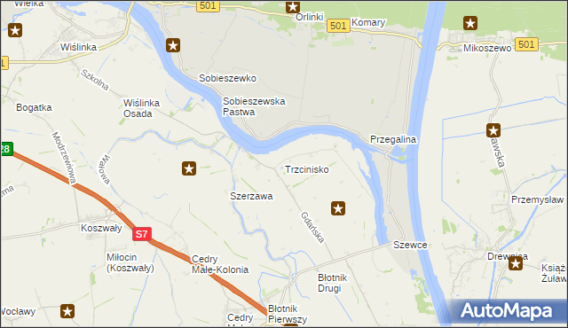 mapa Trzcinisko, Trzcinisko na mapie Targeo