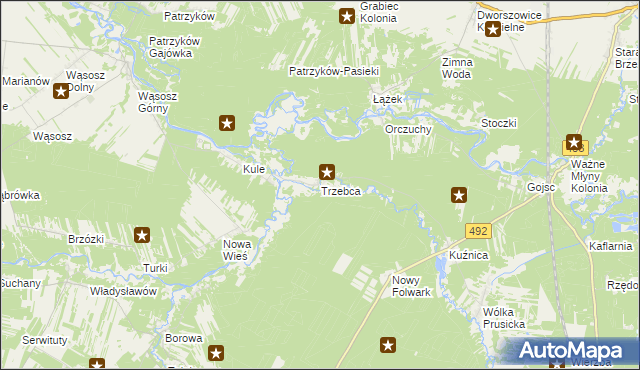 mapa Trzebca, Trzebca na mapie Targeo