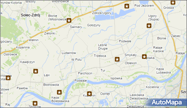 mapa Trzebica, Trzebica na mapie Targeo