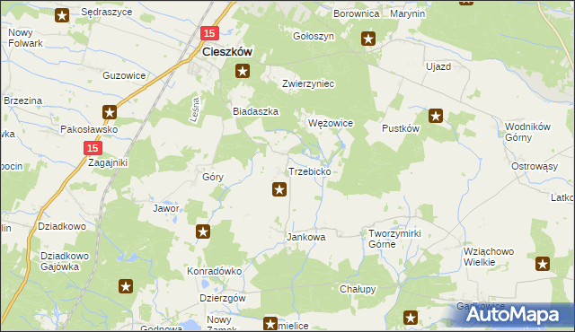 mapa Trzebicko, Trzebicko na mapie Targeo