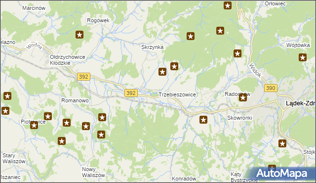 mapa Trzebieszowice, Trzebieszowice na mapie Targeo