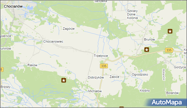 mapa Trzebnice, Trzebnice na mapie Targeo