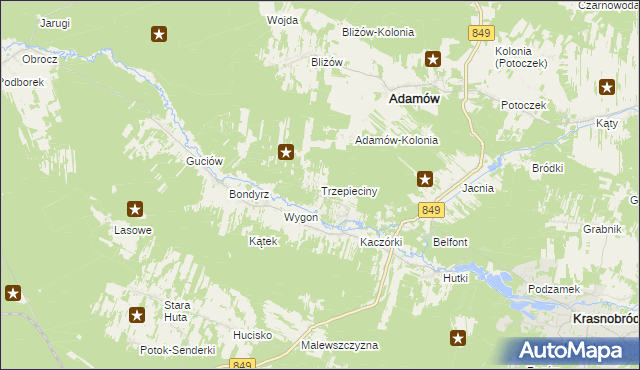 mapa Trzepieciny, Trzepieciny na mapie Targeo