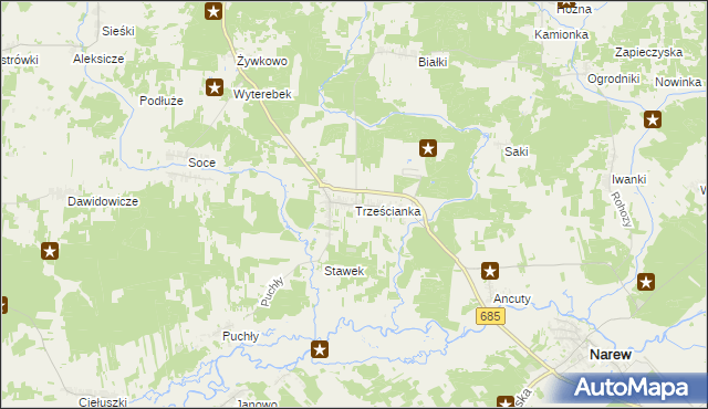 mapa Trześcianka, Trześcianka na mapie Targeo