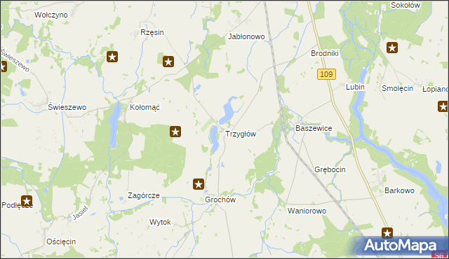 mapa Trzygłów, Trzygłów na mapie Targeo